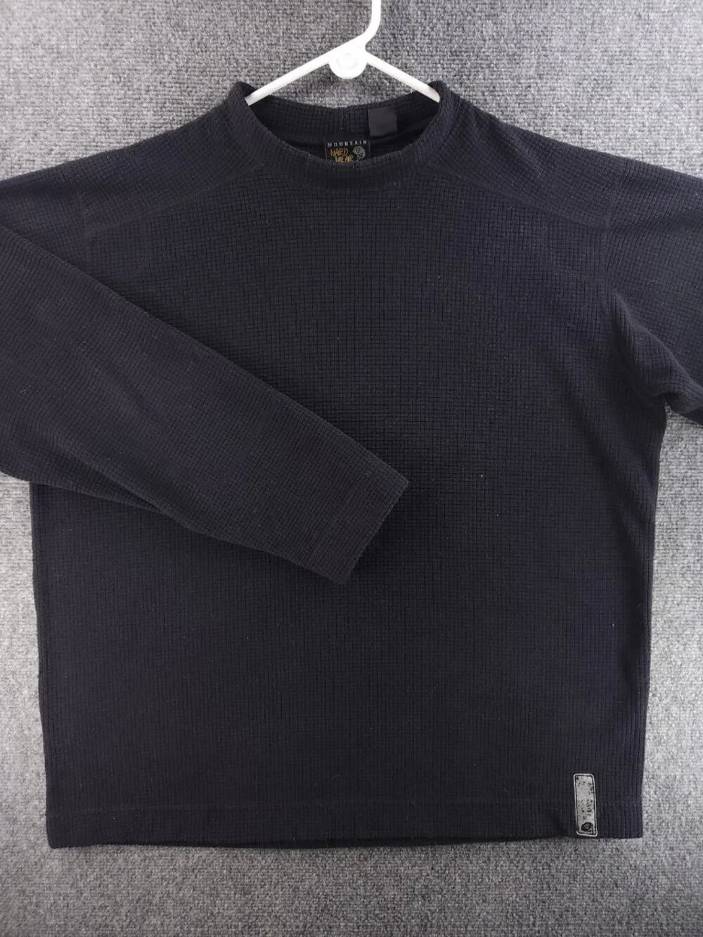Mountain Hardwear Waffle Knit Pullover All Polyester Black Mens Large Crew Neck